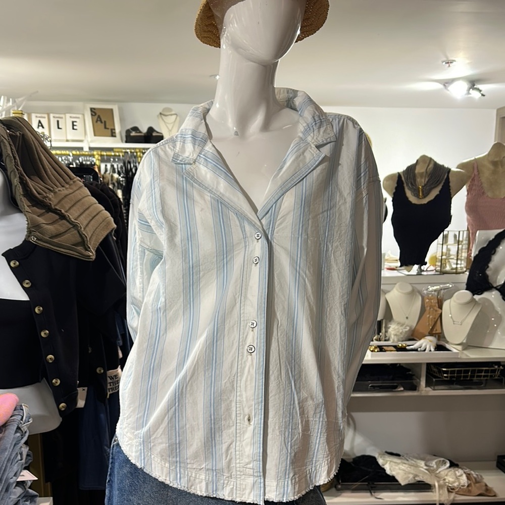 Striped Button-Up Shirt